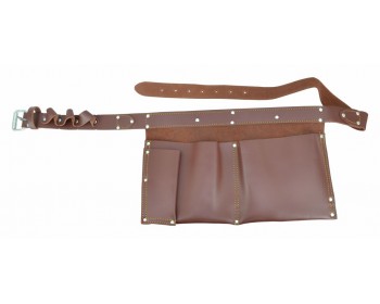 2 Pocket, Leather Tool Belt/Nail Pouch